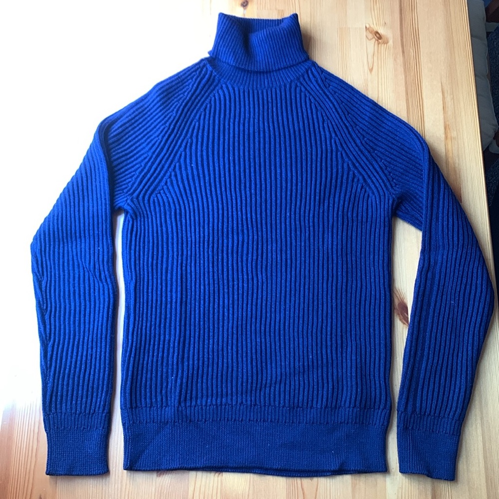 Zanone Virgin Wool Navy Turtle Neck Sweater Size 48 M